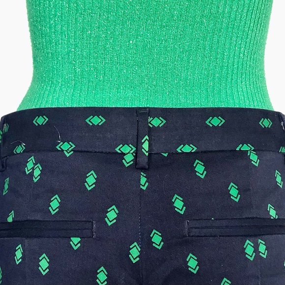 Like New Gap Slim Fit cropped flat front graphic blue green pants size 00 - Picture 9 of 9